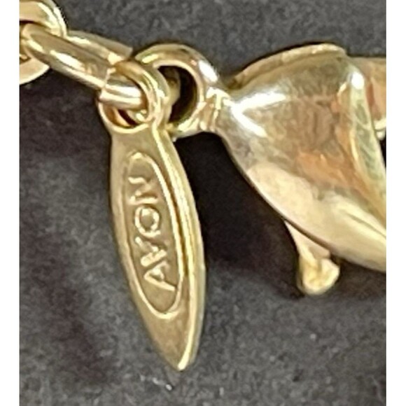 AVON signed Necklace Double Strand Chain Crystal Dangles Gold Tone Sparkle Bling - Picture 14 of 16